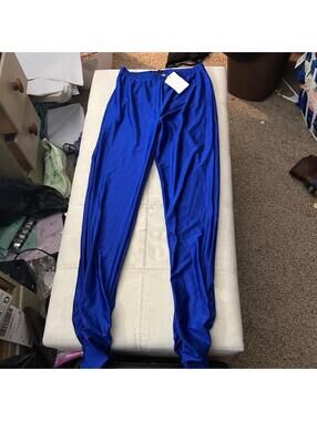 NWT Uptown Girl Blue Ankle Shiny Leggings Size S #shiny #ankle